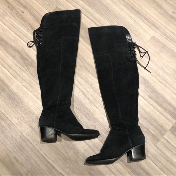 Aldo Suede Black Over the Knee Boots - Picture 4 of 9